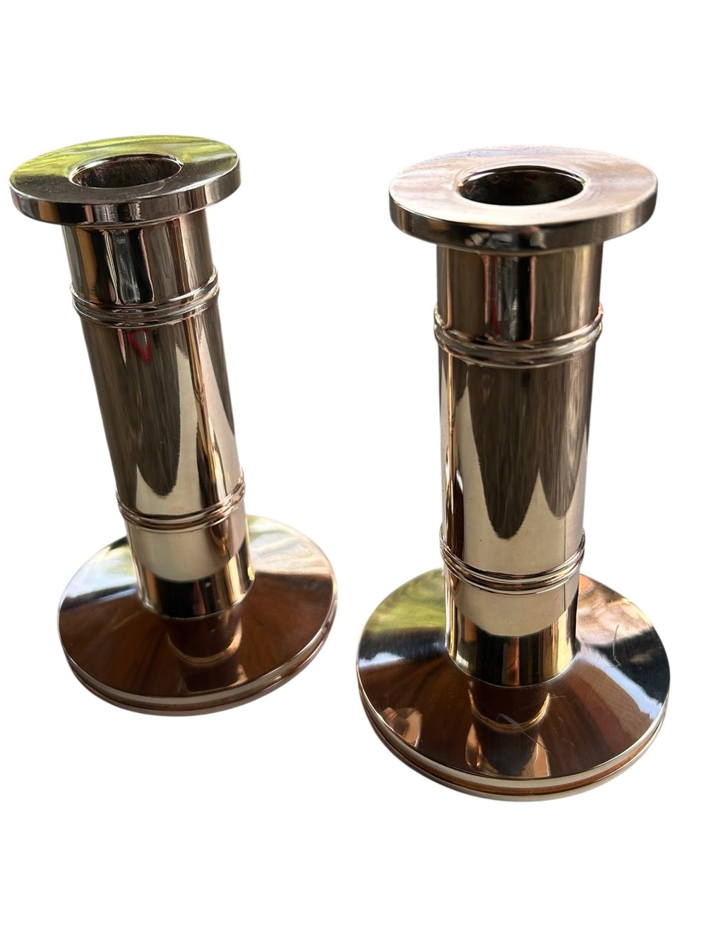 Kate Spade Lenox Pompano Point pair of candlesticks silver plate 5”